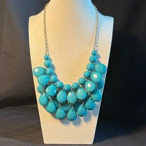 Elegant Turquoise Bib Beaded Necklace